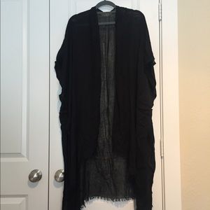 One-size black kimono